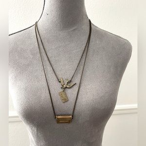 New Antique Gold Dove “I Love You” Necklace